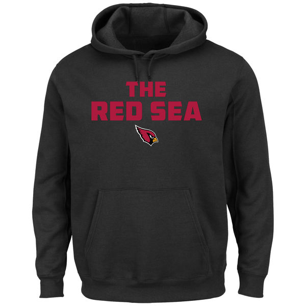 Men Arizona Cardinals Majestic Hot Phrase Pullover Hoodie Black->cincinnati bengals->NFL Jersey